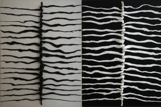 Gangli - Dittico · 2006 · 80x120 · Tecnica mista