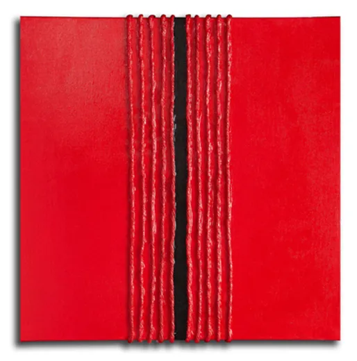 Texture in Rosso · 2006 · 50x50 · Tecnica mista